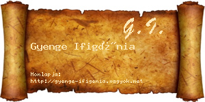 Gyenge Ifigénia névjegykártya